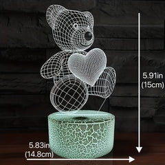 3D Bear Night Light For Kids 16 Colors Changing Remote Control