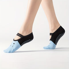 Women Yoga Socks Anti-slip Backless Pilates Ballet Dance Fitness Slipper