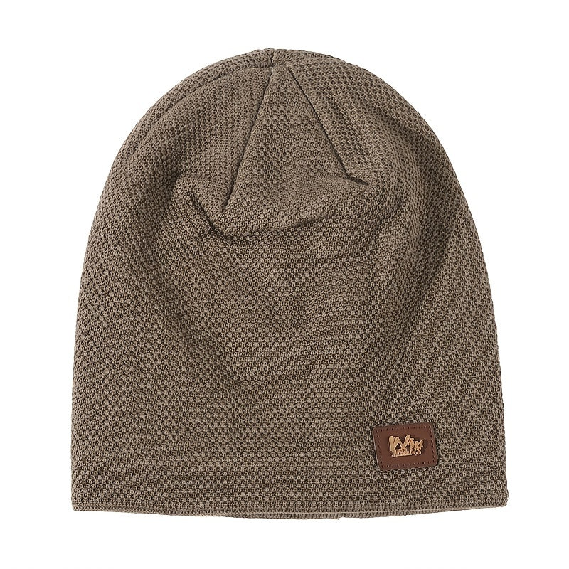 Men's Wool Knitted Outdoor Hat with Fleece Lining