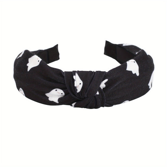 Halloween Ghost Print Headband Pumpkin Spider Web Pattern Headdress