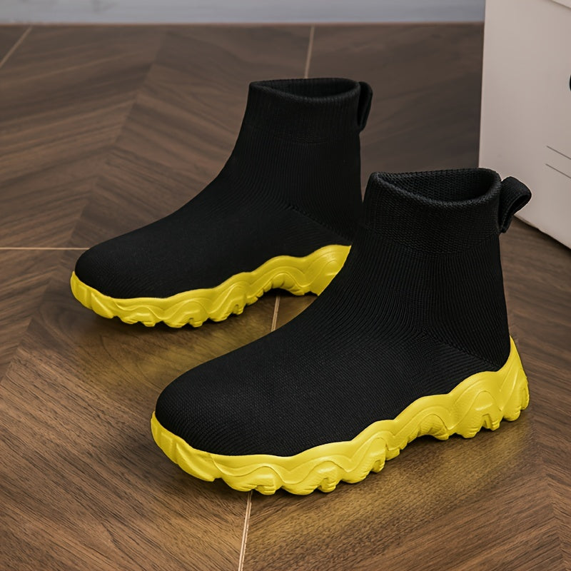 Kids' Woven Knit Slip-On Sneakers for Outdoor Activities
