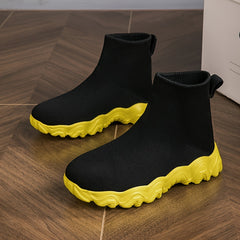 Kids' Woven Knit Slip-On Sneakers for Outdoor Activities