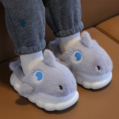 Shark Furry House Shoes For Boys Non Slip Soft Bottom Walking Shoes