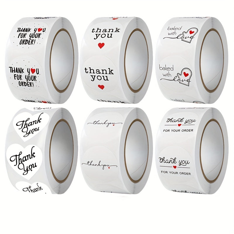 500 Thank You Stickers Baking Bread Cake Round Decorative Envelope Gift Label
