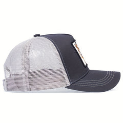 Tiger Patch Mesh Trucker Hat Unisex Breathable Sunshade Baseball Cap