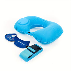 3pc Set Travel Accessory: Luggage Strap, Eye Mask, U-shaped Pillow