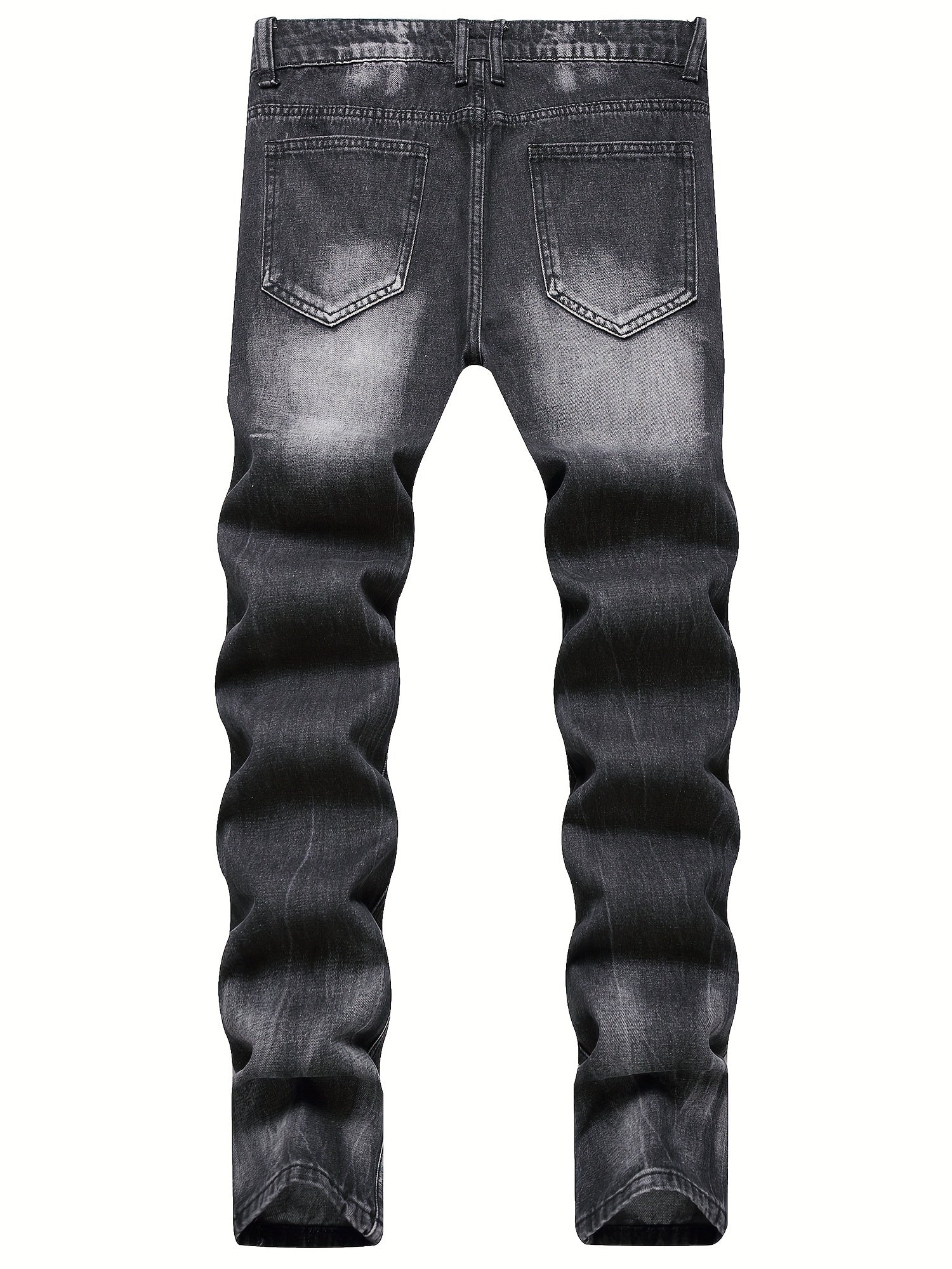 Slim Fit Ripped Jeans Mens Casual Street Style Distressed Denim Pants