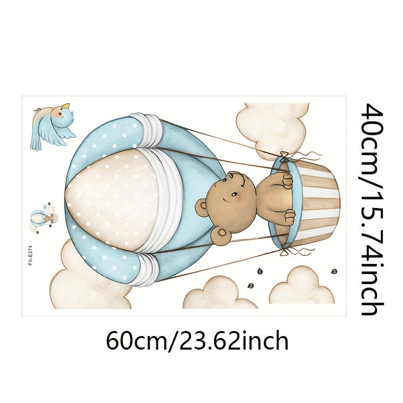 Hot Air Balloon Bear Wall Sticker - Home Bedroom Decor