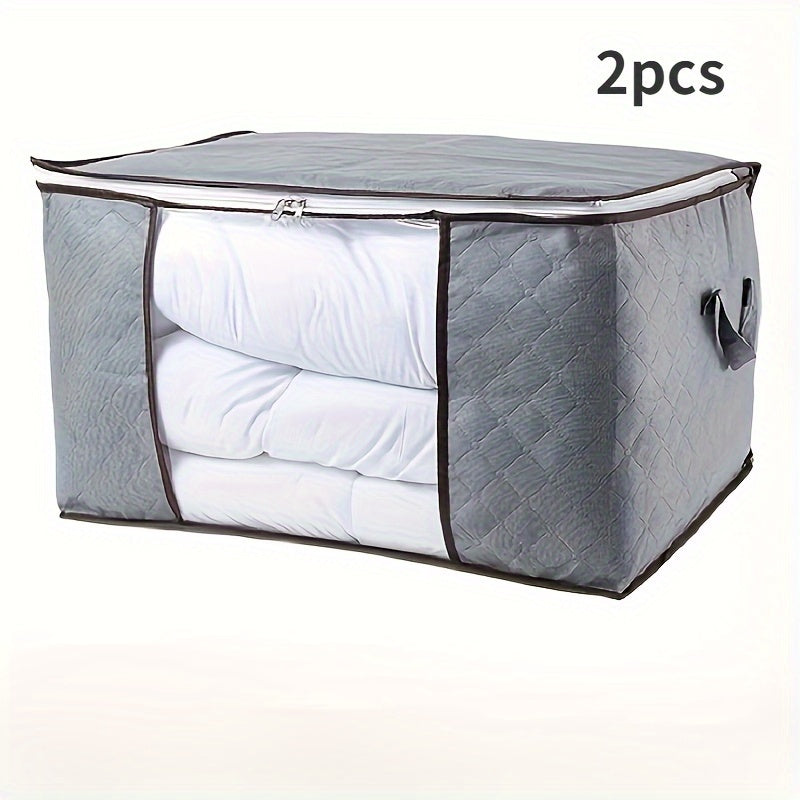 2pcs XL Quilt Storage Bag Foldable Wardrobe Organizer Blanket Luggage Zipper