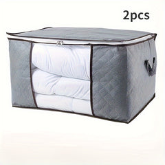 2pcs XL Quilt Storage Bag Foldable Wardrobe Organizer Blanket Luggage Zipper