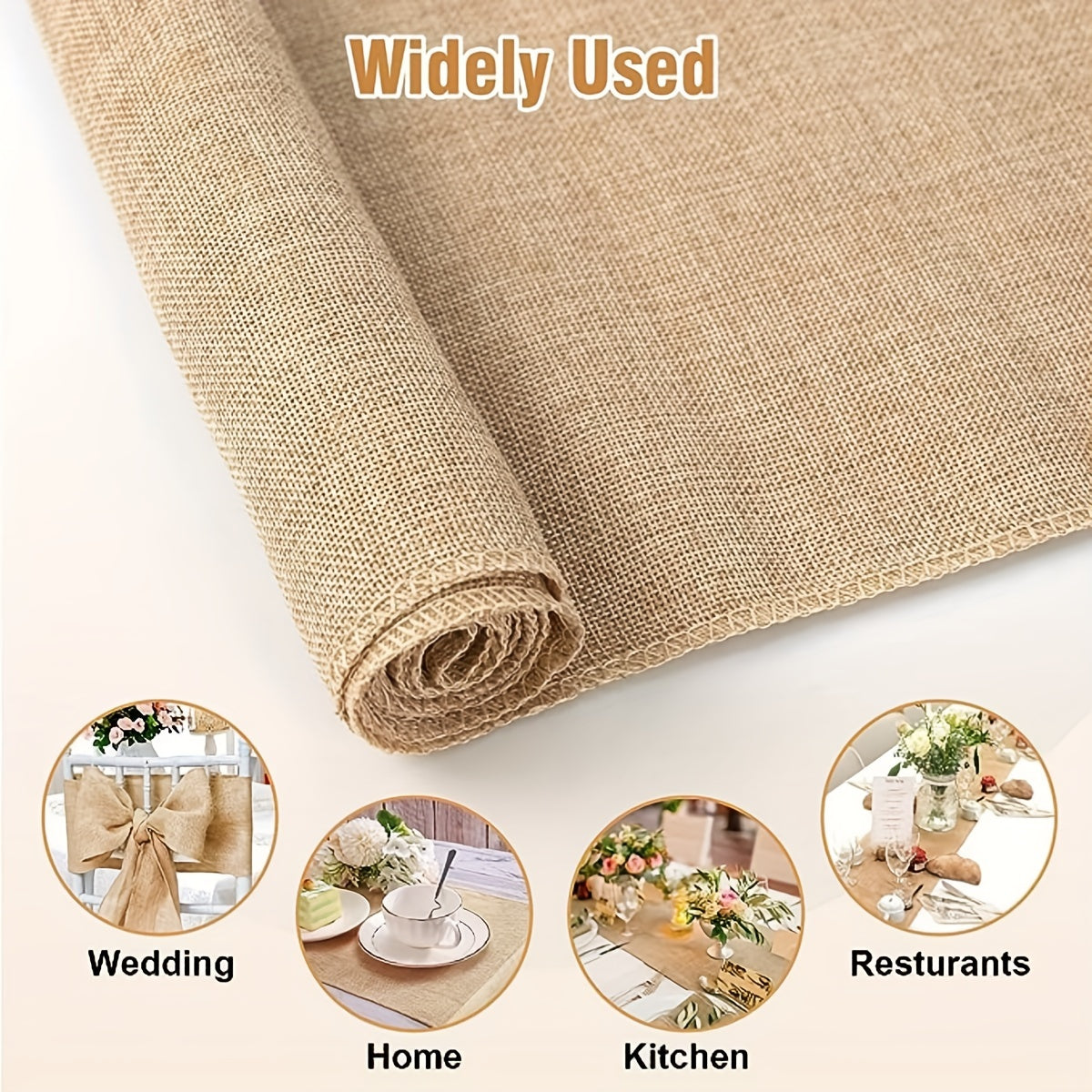 1pc Jute Table Runner Wedding Party Burlap Table Runner Natural Jute Table Cloth