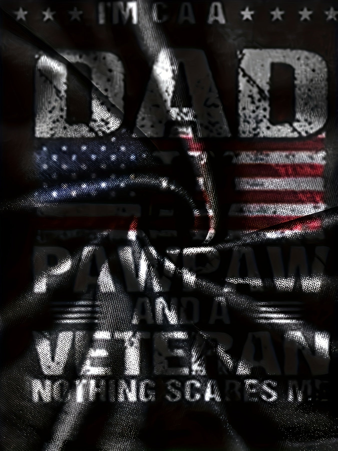 Veteran Dad Letter 3D Digital Pattern Print Men's Graphic T shirt
