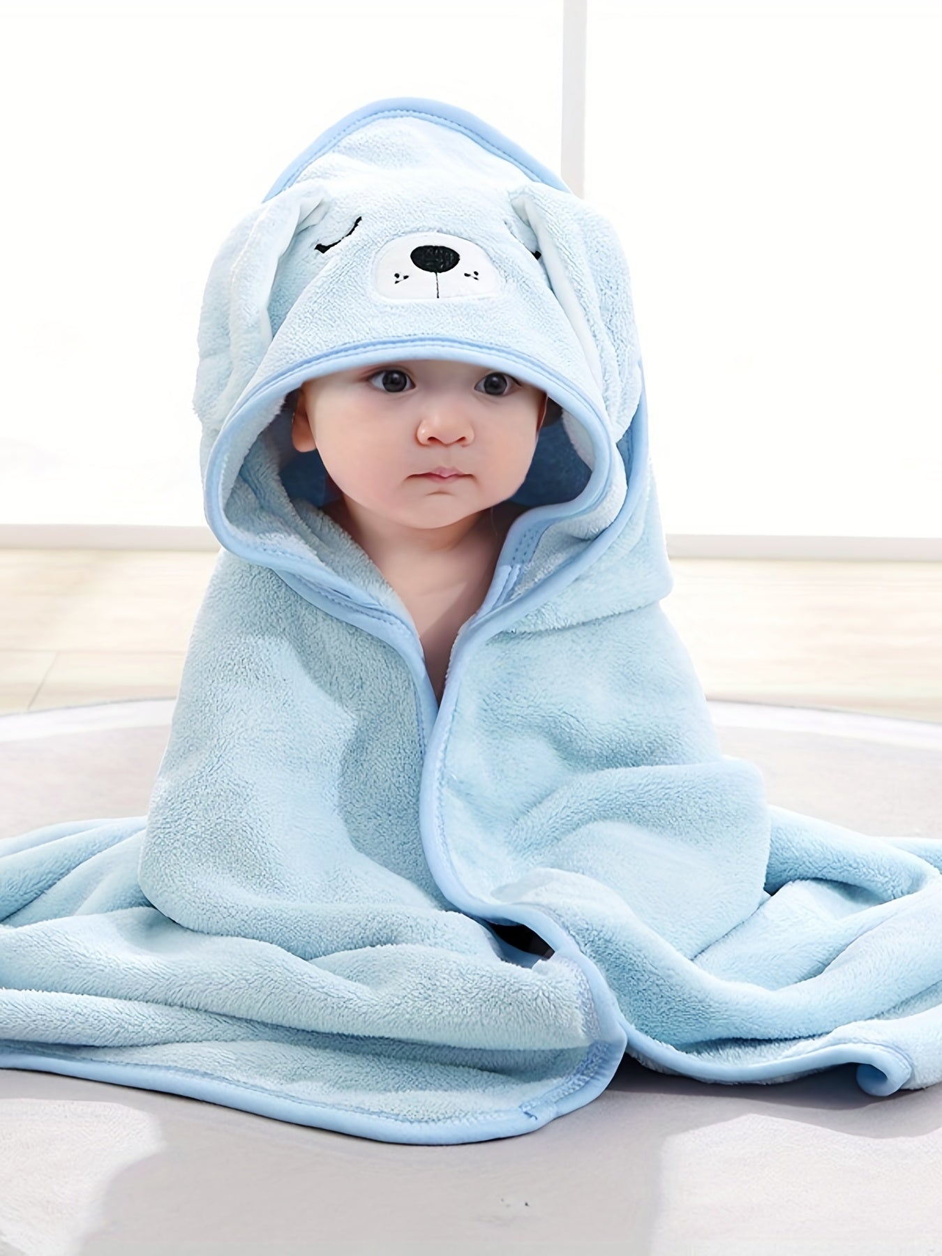 Cartoon Baby Bath Towel & Hooded Bathrobe Soft Microfiber 0-2 Years