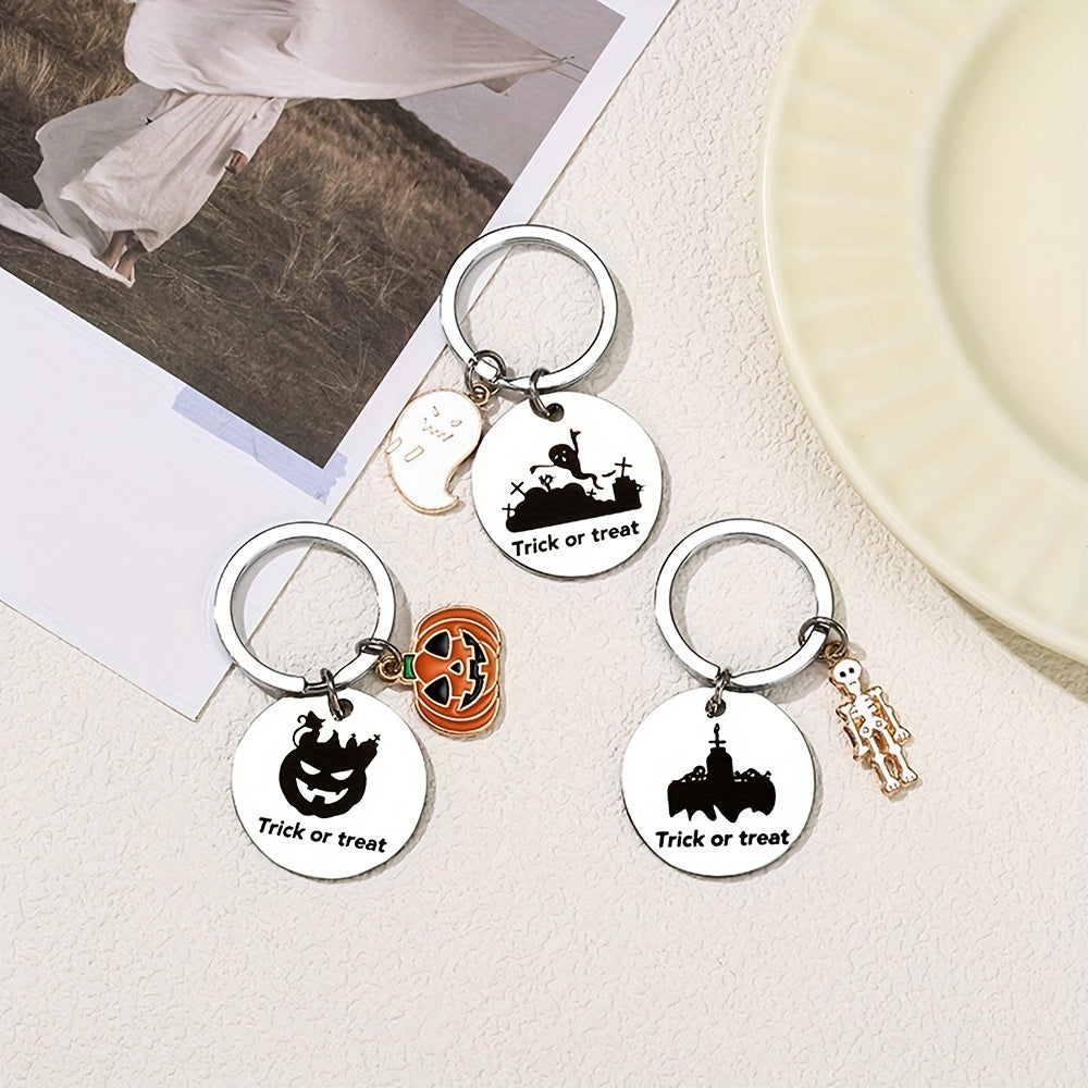 Ghost Skull Keychain Creative Pumpkin Key Rings Halloween Gift