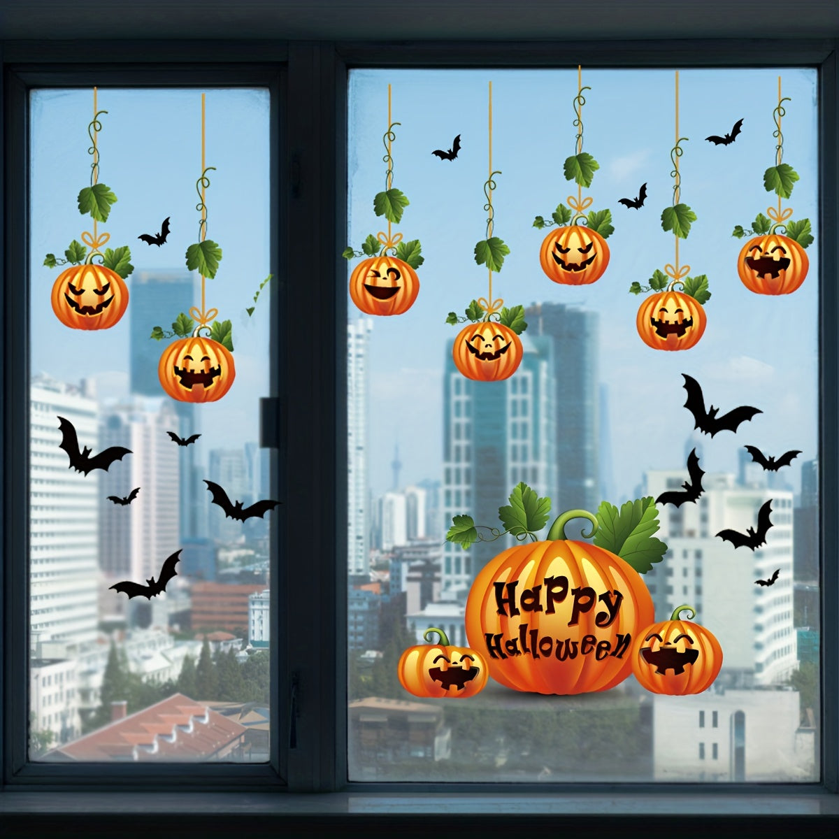 Halloween Pumpkin Window Stickers Party Decoration for Living Room Bedroom
