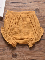 Baby Girls Ruffle Trim Shorts, Elastic Waist