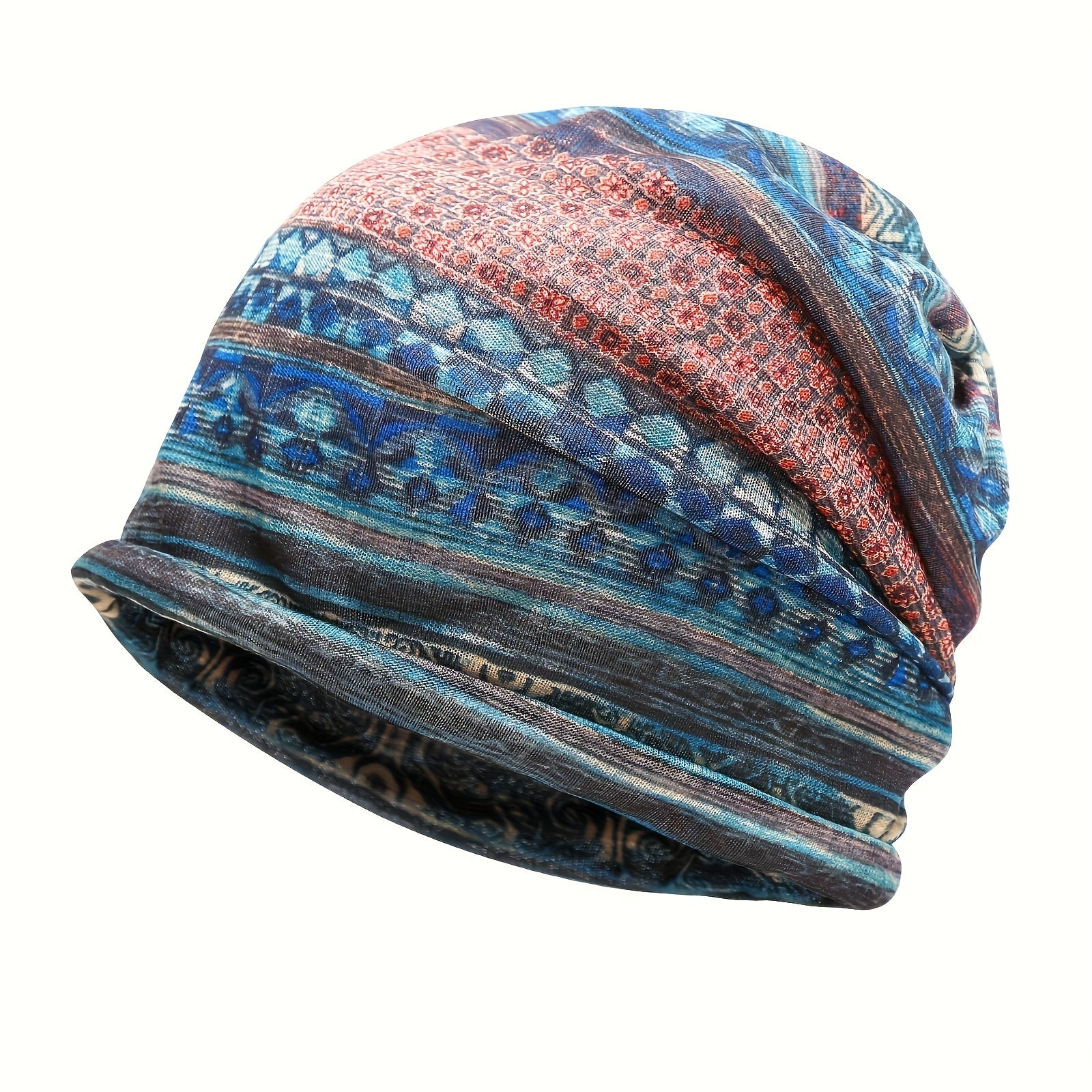 Bohemian Style Pattern Beanie Hat for Outdoors
