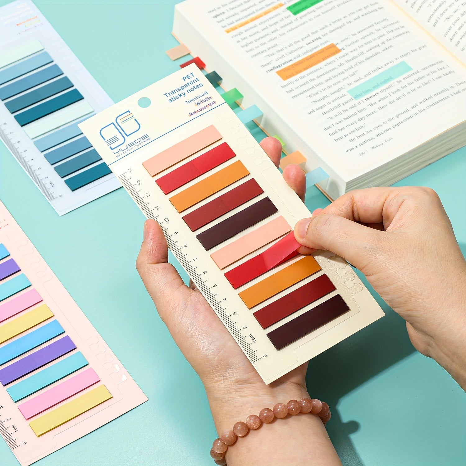 200 Assorted Translucent Sticky Notes Index