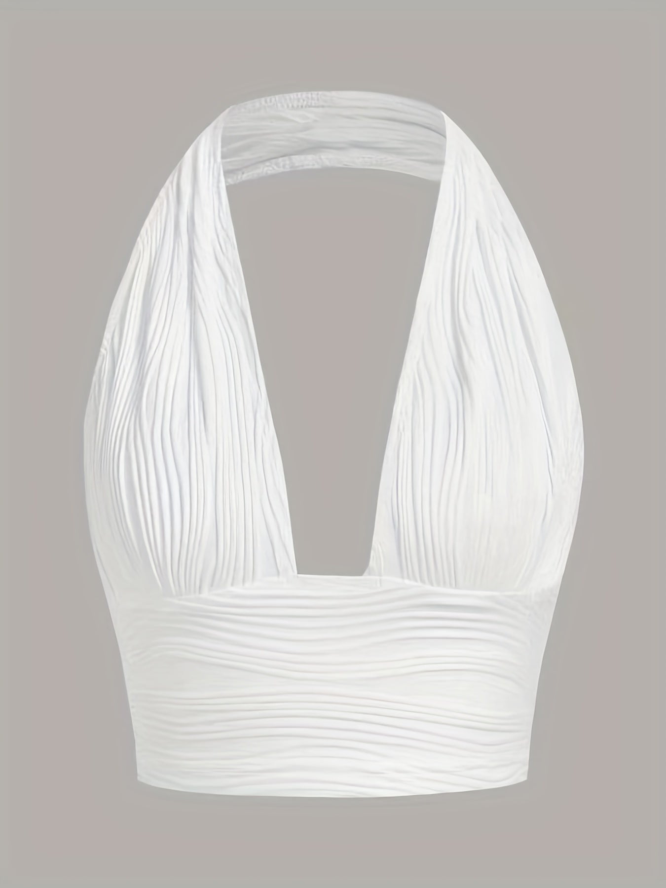 Y2K Ruched Halter Neck Top Sexy Backless Summer Women's Clothing