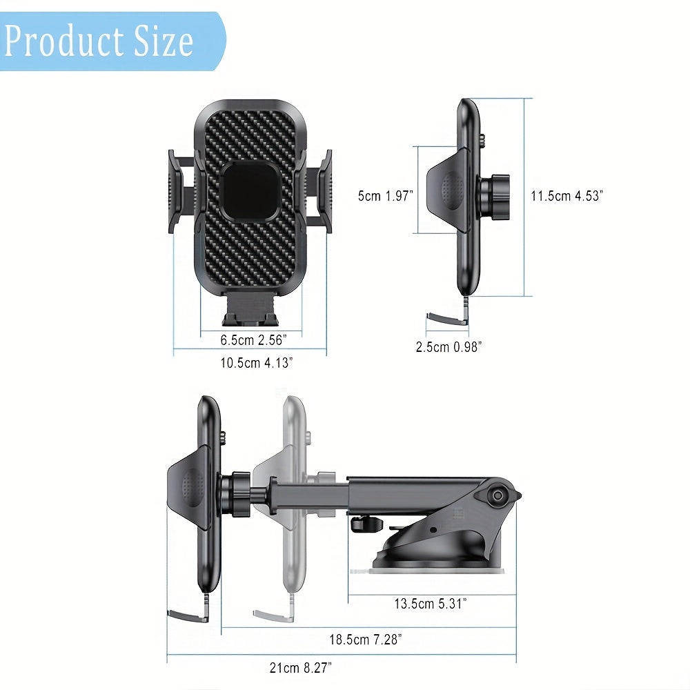 Car Phone Mount Long Arm Suction Cup Holder