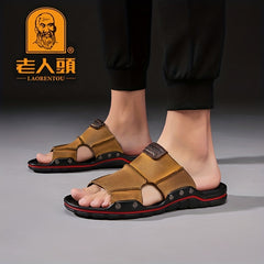 LAORENTOU Men's Leather Outdoor Hiking Sandals