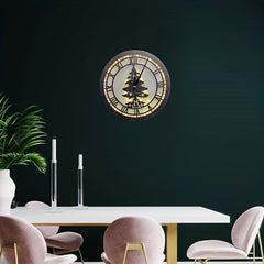 Retro Wooden Sign Hanging Clock LED Lamp