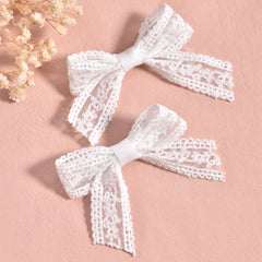 2pcs Princess Lace Bow Ties for Girls' Bangs Clips