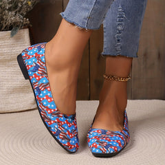 Women's Egle Flag Flats Slip On Shoes for 4th of July