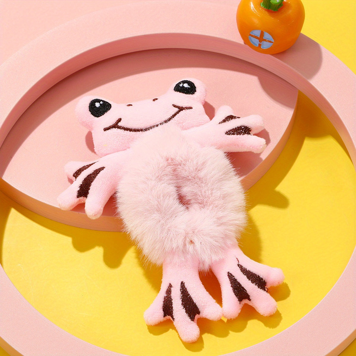 Baby Girls Cute Animals Plush Hair Ties - Frog Panda Cow Cat Bear Bunny Pattern