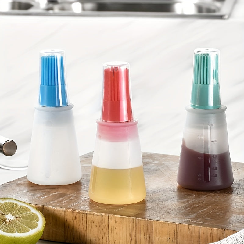 2pcs Silicone Bottle Brushes with Lid - Heat Resistant, Space-Saving