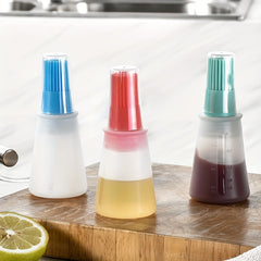 2pcs Silicone Bottle Brushes with Lid - Heat Resistant, Space-Saving