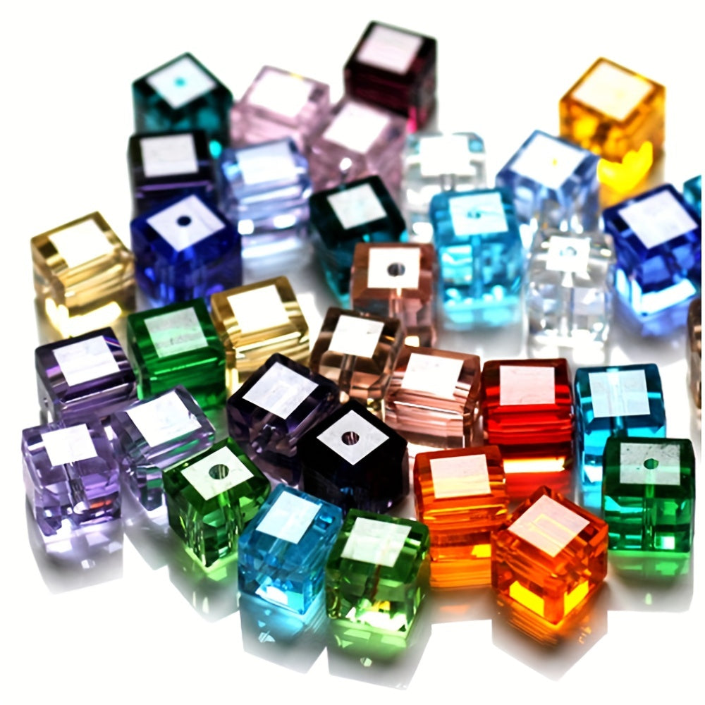 6mm Cube Crystal Glass Spacer Beads for Jewelry Making
