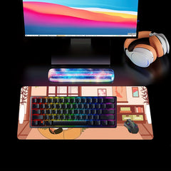 Kawaii Japanese Cat Large Mouse Pad Extended Keyboard Mouse Pad Non Slip Base