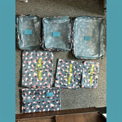 7 Pcs Letter Pattern Packing Cubes Multifunctional Organizers