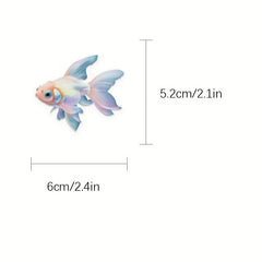 50pcs Colorful Koi Fish Stickers Self Adhesive Decals for Laptop & Skate