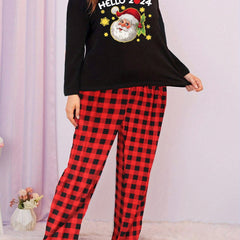 Santa Claus Tee & Plaid Pants Lounge Set