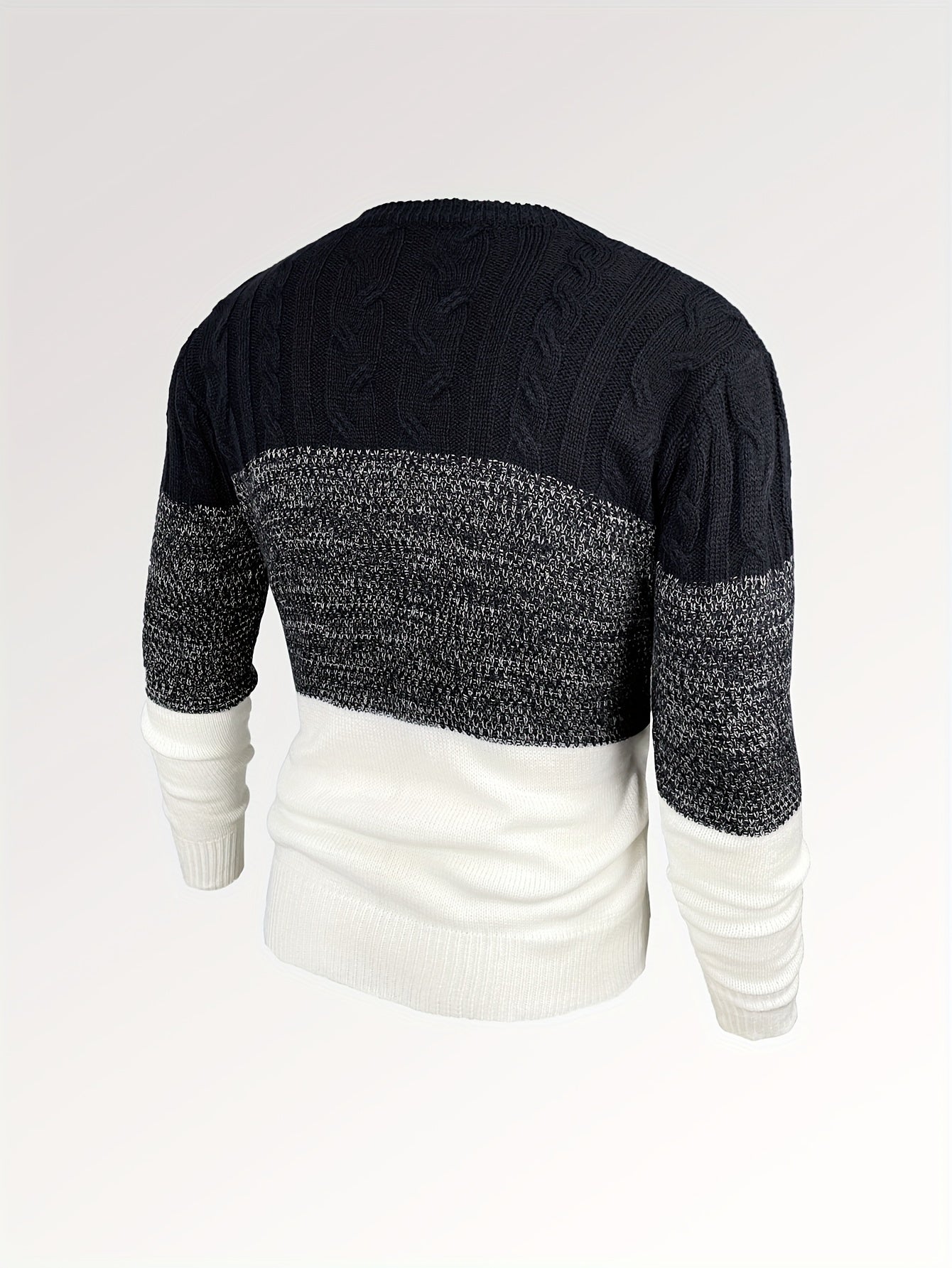 Knitted Cable Sweater Men's Casual Warm Crew Neck Pullover For Fall Winter