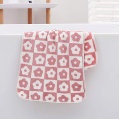 3pcs Plum Blossom & Coral Fleece Household Towels, 13 7x29 5in