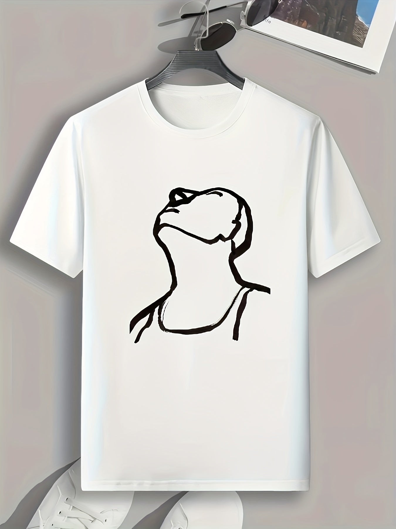 Guy Pattern Print Men's Comfy Sports T shirt Graphic Tee Men's Summer