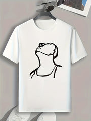 Guy Pattern Print Men's Comfy Sports T shirt Graphic Tee Men's Summer