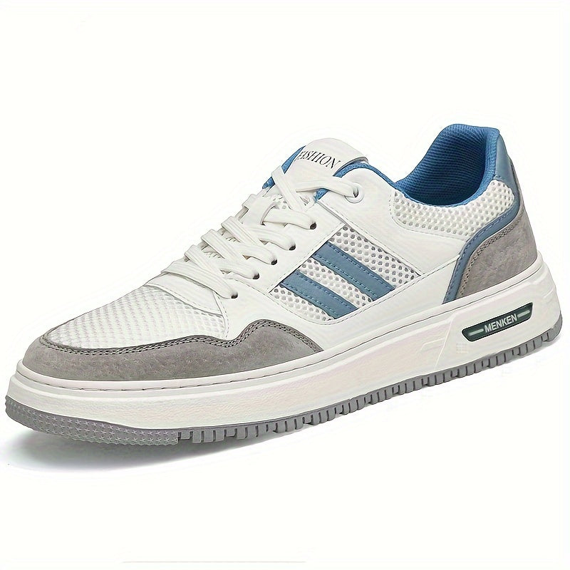 Men's Mesh Skate Shoes Lace Up Comfy Non Slip Sneakers