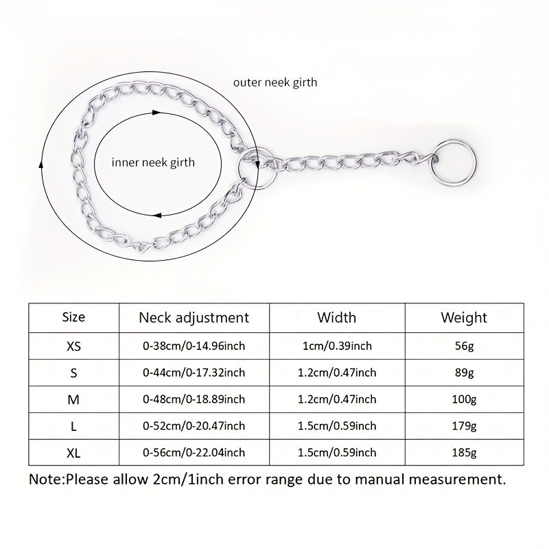 Adjustable Anti Bite Dog Chain Necklace for Control