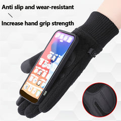 2 Pairs Winter Cycling Gloves Touch Screen Warm Anti Slip Windproof Gloves