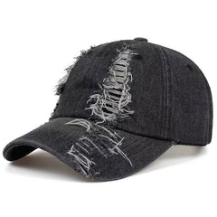 Ripped Denim Baseball Cap