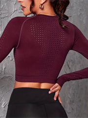 Breathable Crop Top with Cut Out Back for Yoga/Gym
