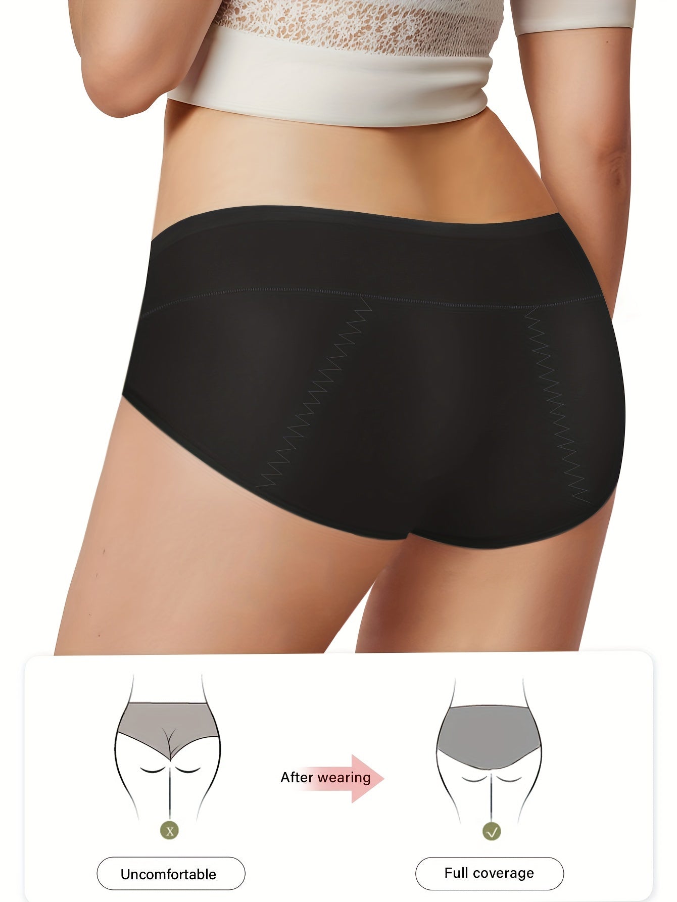 4 Pack Plus Size Casual Underwear Set Women's Plus Letter Print