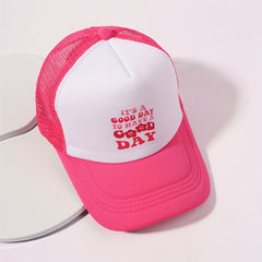 Rose Red Adjustable Trucker Hat Breathable Dad Hats For Women
