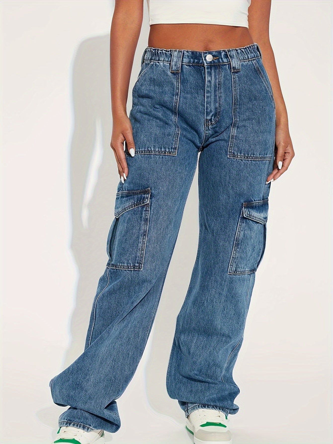 Women's Cargo Wide Leg Jeans