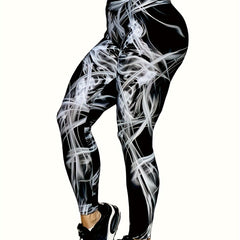 Abstract Printed Yoga Pants Slim Fit High Waist Leggings Women's Activewear