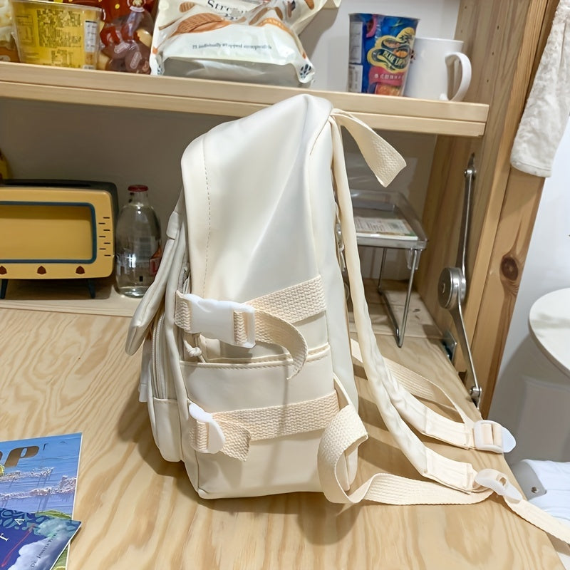 Preppy Style School Bag with Letter Patch